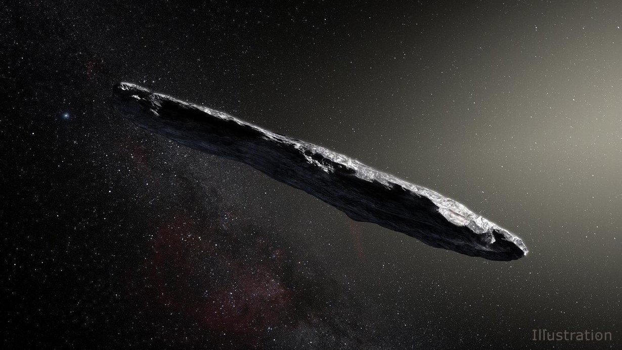 Kuvituskuvan outo sikarinmuotinen kohde kävi viime vuoden lopulla nopeasti aurinkokunnassamme. Kuva: Nasa