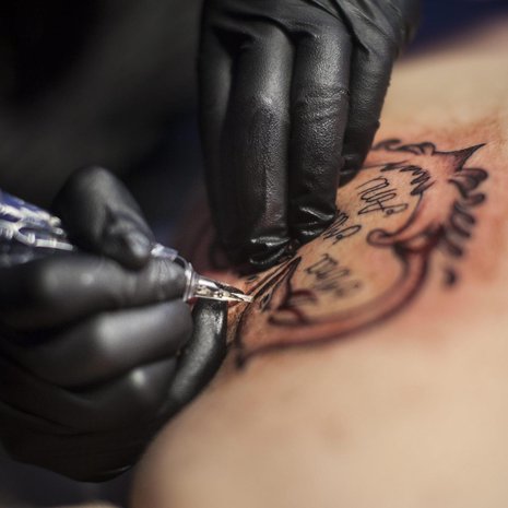 Tatuointineulan ihoon tekemät haavat houkuttelevat makrofagit tatuoidulle alueelle. Siellä ne yrittävät suojata elimistöä tatuointiväriltä imaisemalla sen sisäänsä. Kuva: <span class="photographer">Miikka Pirinen</span>