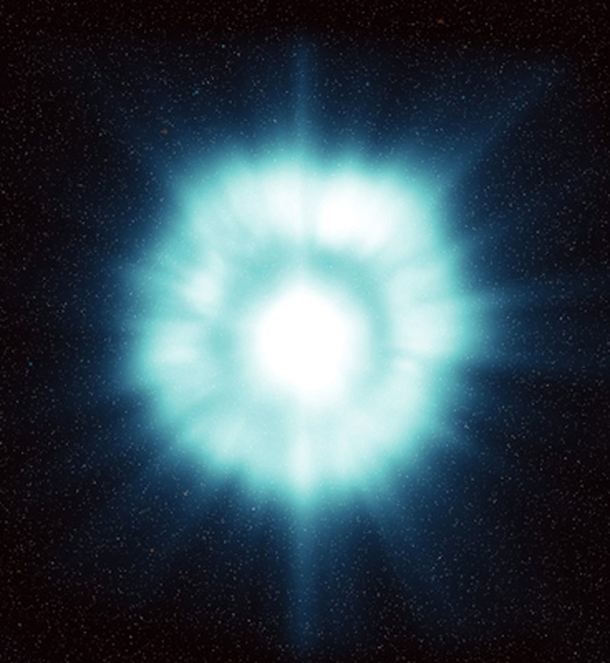 Taiteilijan versio gammapurkauksesta. Kuva: <span class="photographer">ESA/ECF</span>