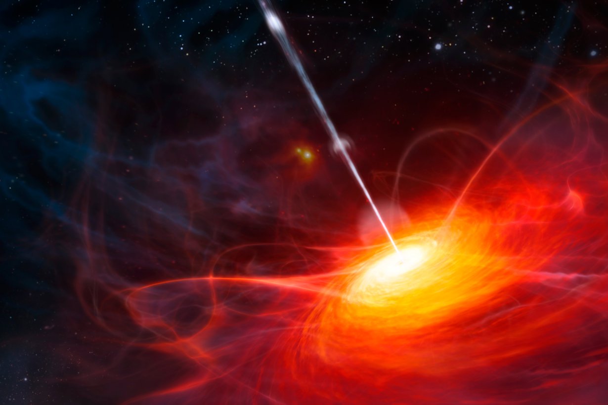 Kvasaarin ytimestä löytyy supermassiivinen musta aukko. Kuva: M. Kornmesser/Eso/SPL/MVPhotos
