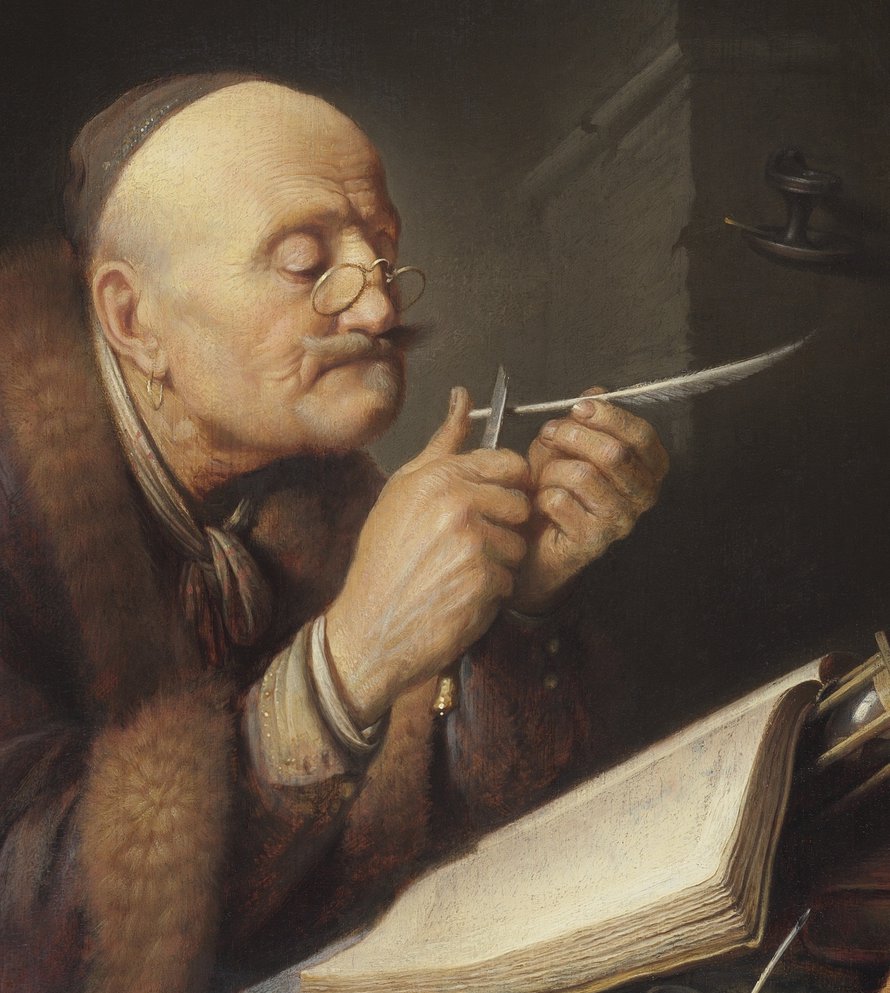 Gerrit Doun maalaus Geleerde die zijn pen snijdt. Kuva: <span class="photographer">Wikimedia Commons</span>