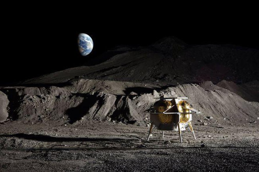 Astrobotic-yhtiön laskeutuja Peregrine on 1,9 metriä korkea. Se voi viedä Kuuhun rahtia kerralla 265 kiloa.