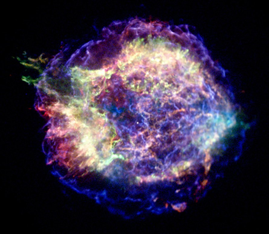 Supernova Cas A röntgenkuvassa. Kuva NASA/CXC/MIT/UMass Amherst/M.D.Stage et al.