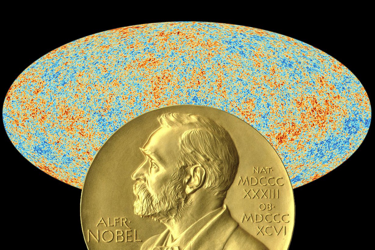 Taustasäteily kantaa tietoa universumin alusta. Kuva: Nasa ja Nobelprize.org