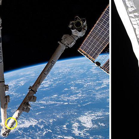 Vain millimetrien siru vahingoitti robottikättä. Kuva: <span class="photographer">Nasa</span>