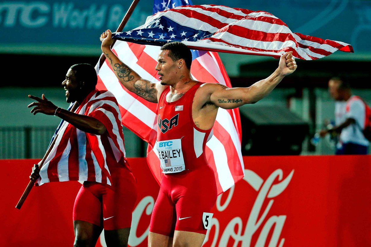 Ryan Bailey olisi olympiavoittaja, ellei viestikollega olisi kärynnyt dopingista Lontoon kisoissa 2012. Kuva Getty Images