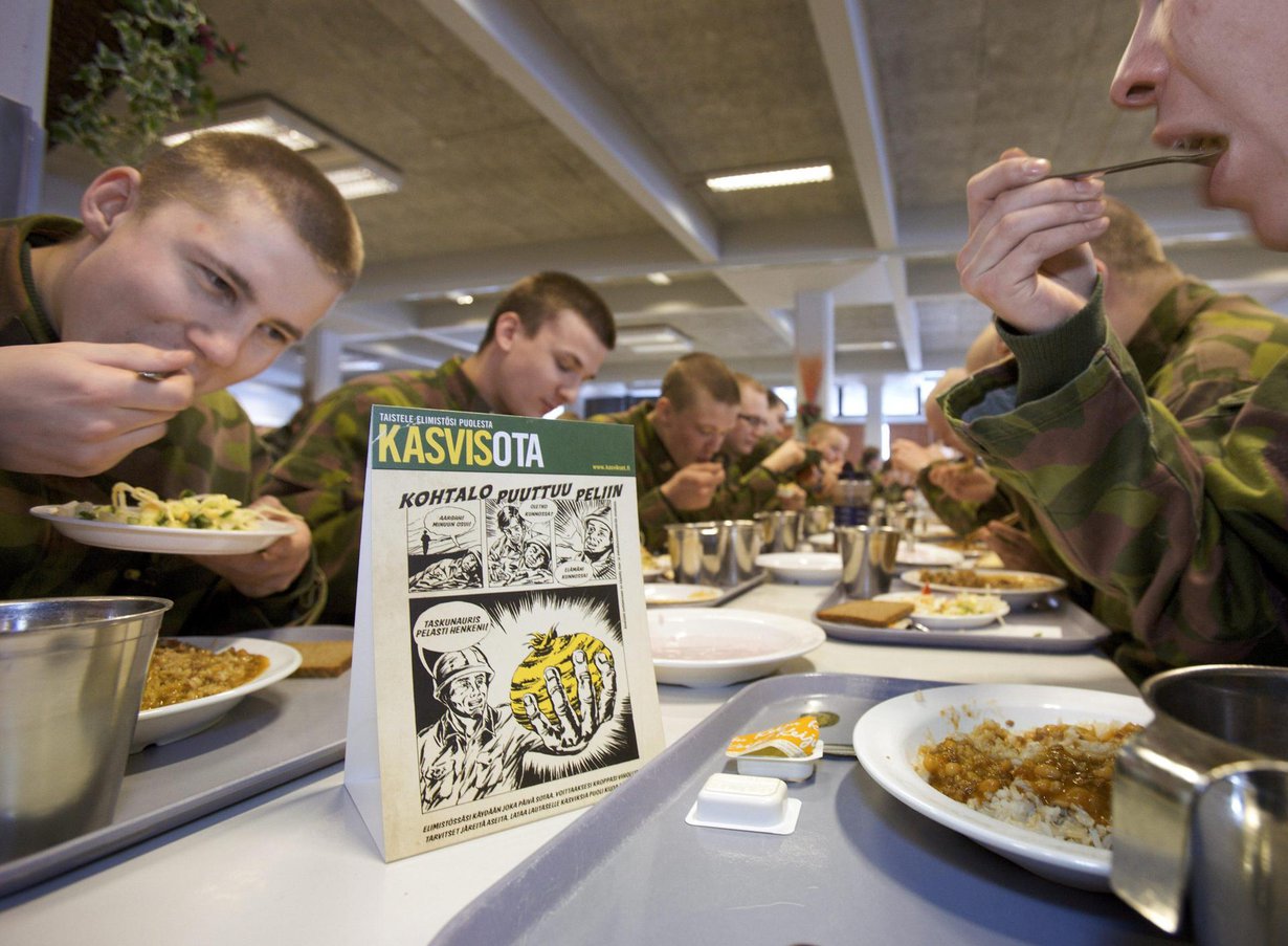 Suomen varuskunnissa on ollut ennenkin kasviskampanjoita. Kuva: Kai Tirkkonen