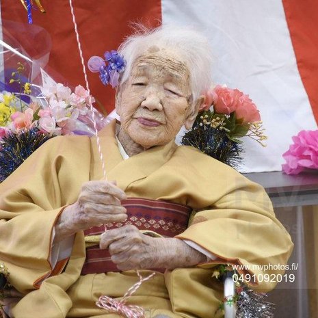 Maailman vanhin elävä ihminen on tälä erää japanilainen Kane Tanaka, joka täytti 117 vuotta 2. tammikuuta 2020. KUVA: Kyodo