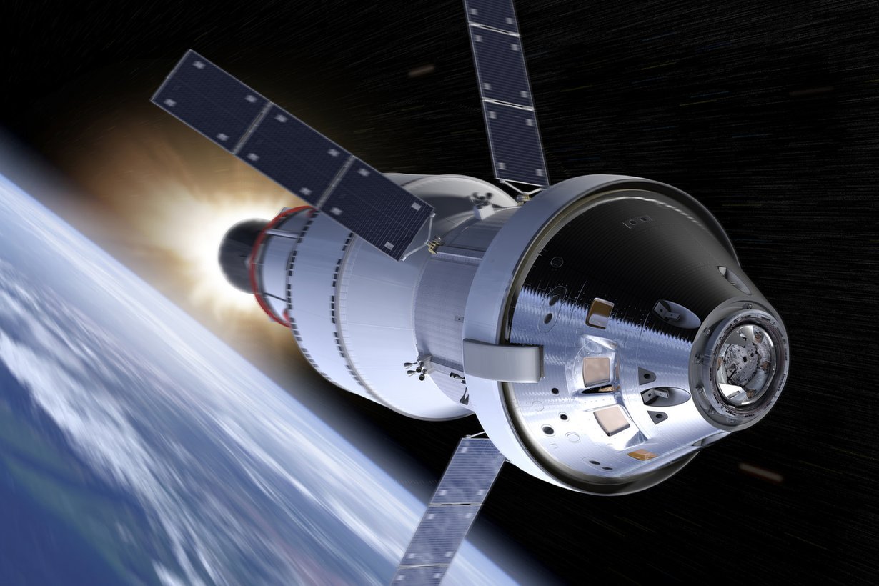 Nasan uusi miehistöalus Orion muistuttaa Apolloa mutta on sitä suurempi. Kuva: Nasa