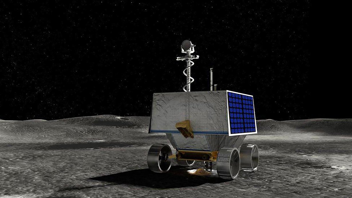 Viper-mönkijän päätehtävä on etsiä vesijäätä Kuun etelänavan alueelta. Kuva: Nasa