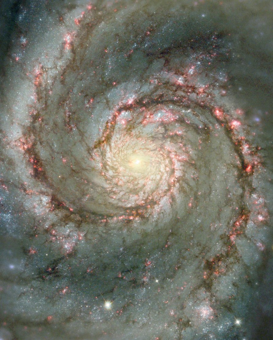 Planeettaehdokas löytyi galaksista M51, joka on 28 miljoonan valovuoden päässä. Se tunnetaan myös nimellä Pyörregalaksi. Kuva: <span class="photographer">Nasa</span>