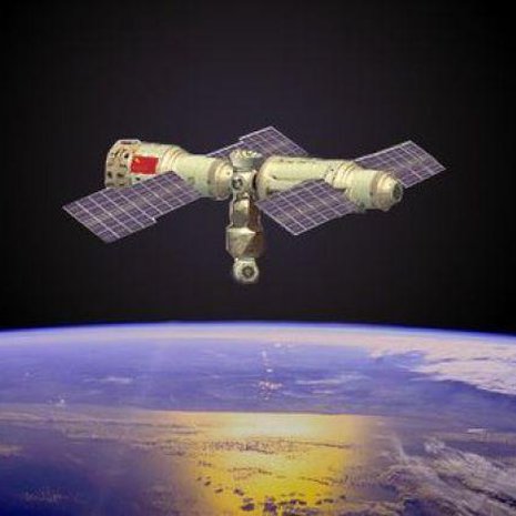 Kiinan avaruusasema ei ole aikoihin kiertänyt Maata turvallisesti, kuten tässä taiteilijan työssä. Kuva: <span class="photographer">Kinan avaruushallinto</span>
