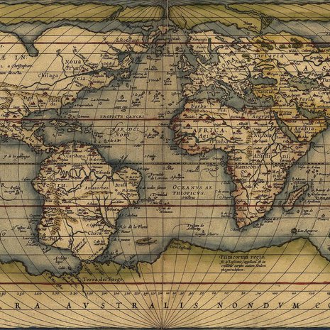 Orteliuksen maailmankartassa noin vuodelta 1570 näkyy jo Amerikat. Kuva: <span class="photographer">Shutterstock</span>