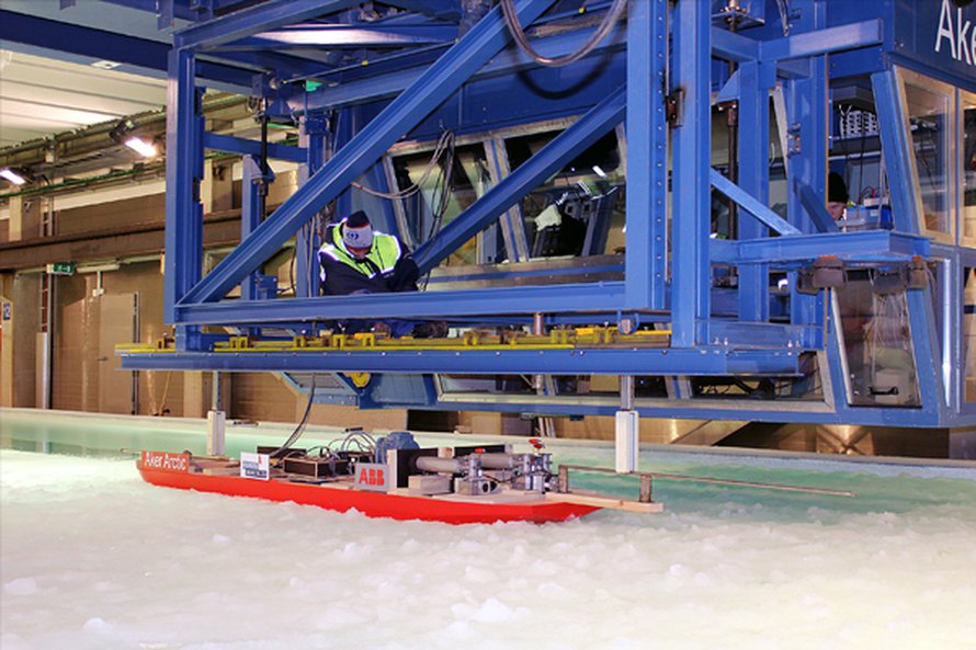 Murtajia on suunniteltu pienoismallikokein vuodesta 1969. Aker Arcticin nykyinen jäälaboratorio on alan huippua. Kuva: <span class="photographer">Aker Arctic Technology</span>