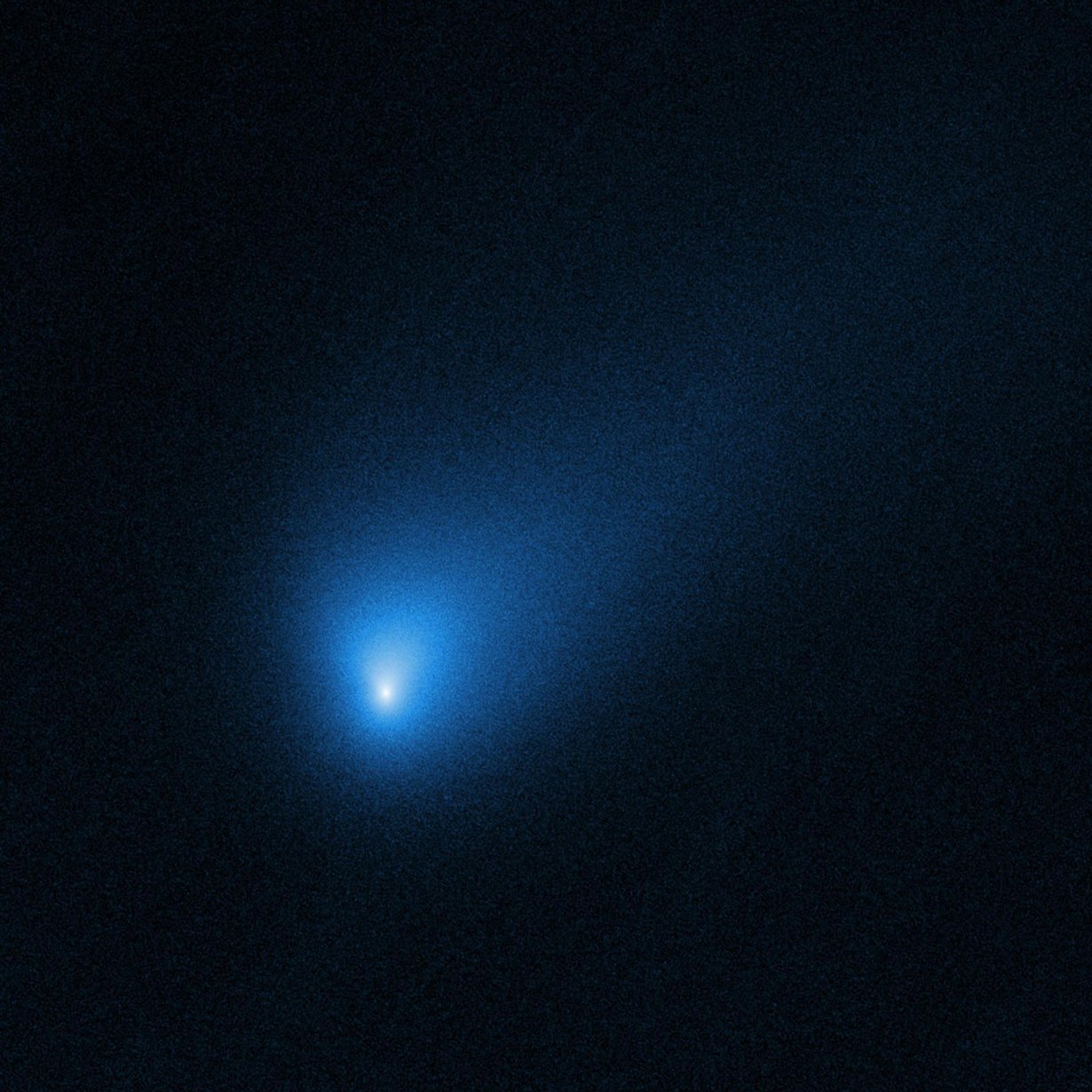 Avaruusteleskooppi Hubble kuvasi Borisovin 12. lokakuuta, kun se oli noin 418 miljoonan kilometrin päässä Maasta. Kuva: Nasa
