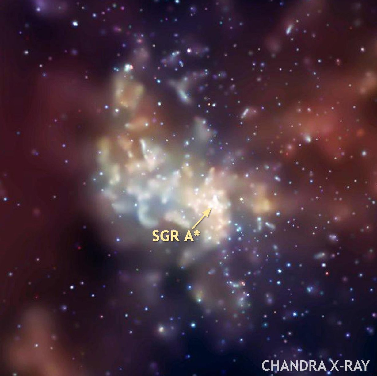 Chandra-observatorio otti tämän kuvan Linnunratamme keskustasta huhtikuussa 2008. Kuva: Chandra X-ray Observatory Center