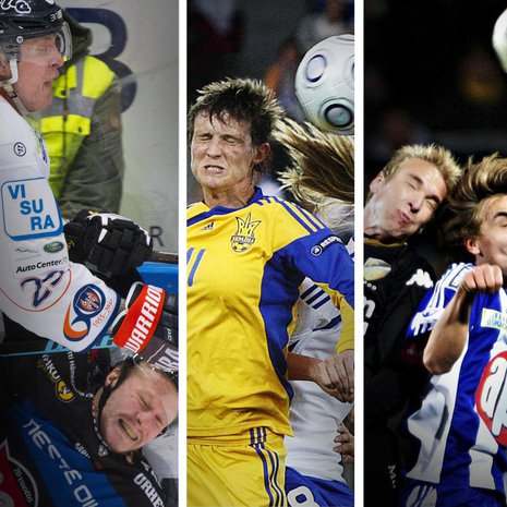 Kilpaurheilun aiheuttamat pään vammat nousevat helposti otsikoihin. Kuva: <span class="photographer">Kimmo Taskinen HS</span>