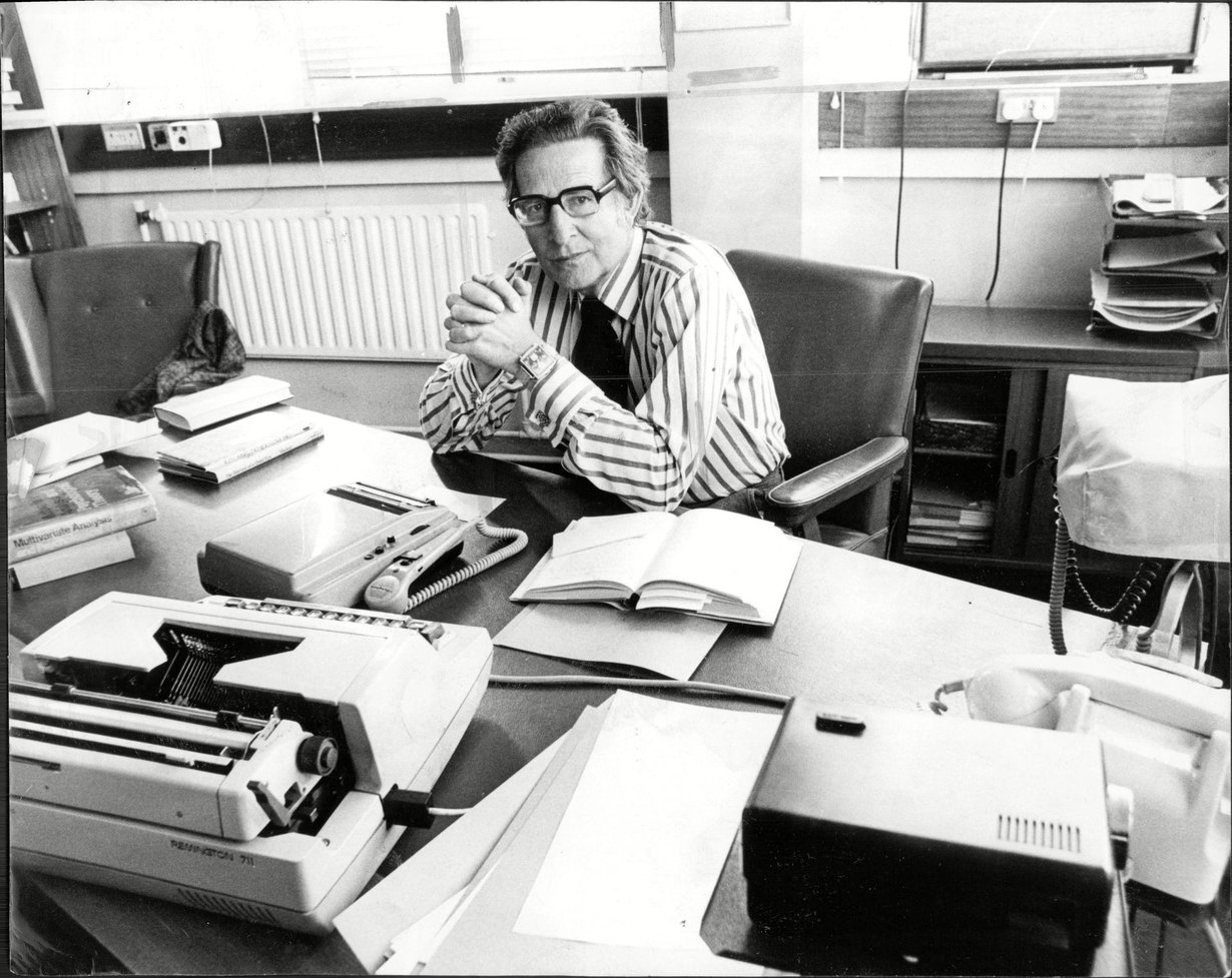 Professori Hans Eysenck (1916–1997) kuvattuna vuonna 1977. Kuva: Nick Rogers/ANL/Shutterstock