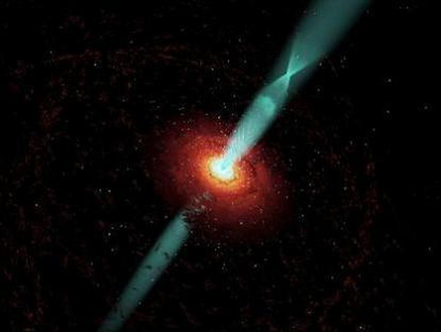 Kuva: <span class="photographer">Marscher et al., Wolfgang Steffen, Cosmovision, NRAO/AUI/NSF</span>