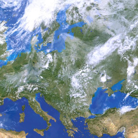 Kaspianmeri kuvan oikeassa laidassa ja Mustameri Turkin pohjoispuolella olivat jättijärven syviä altaita.