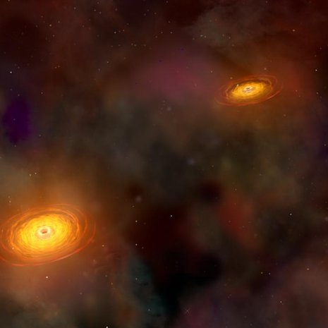 Mustien aukkojen kertymäkiekoissa on otolliset olot raskaiden aineiden synnyllä. Kuva: <span class="photographer">Nasa</span>