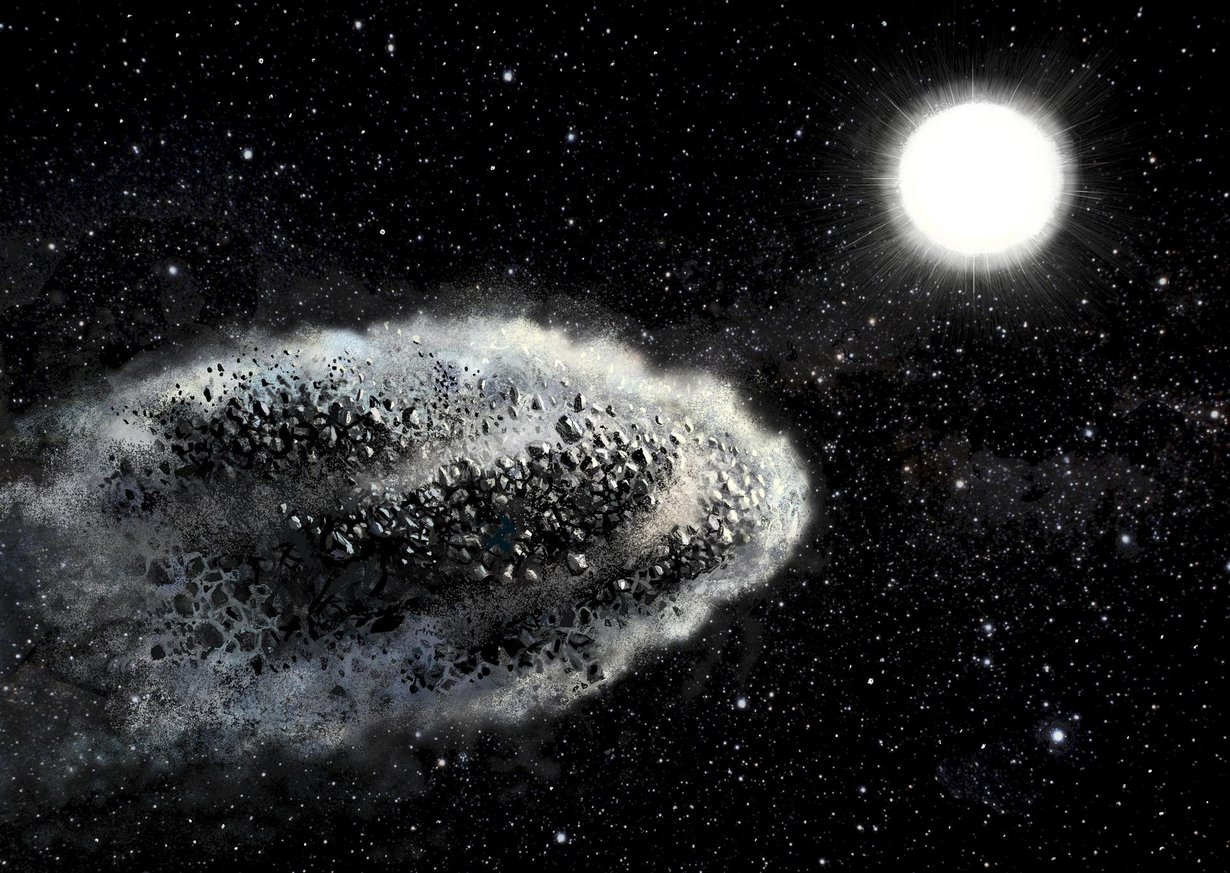 Taiteilijan näkemys asteroidin täydellisestä tuhoutumisesta Auringon lähiohitusten seurauksena. Uudet arviot osoittavat, että asteroidit tuhoutuvat täydellisesti jo muutamien kymmenien Auringon säteiden etäisyydellä Auringosta. Kuva: Lauri Voutilainen
