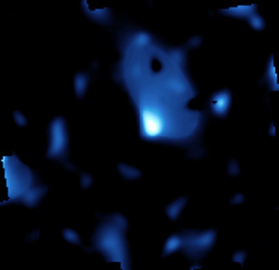 Pimeä aine viisi miljardia vuotta sitten. Kuva NASA, ESA, and R. Massey