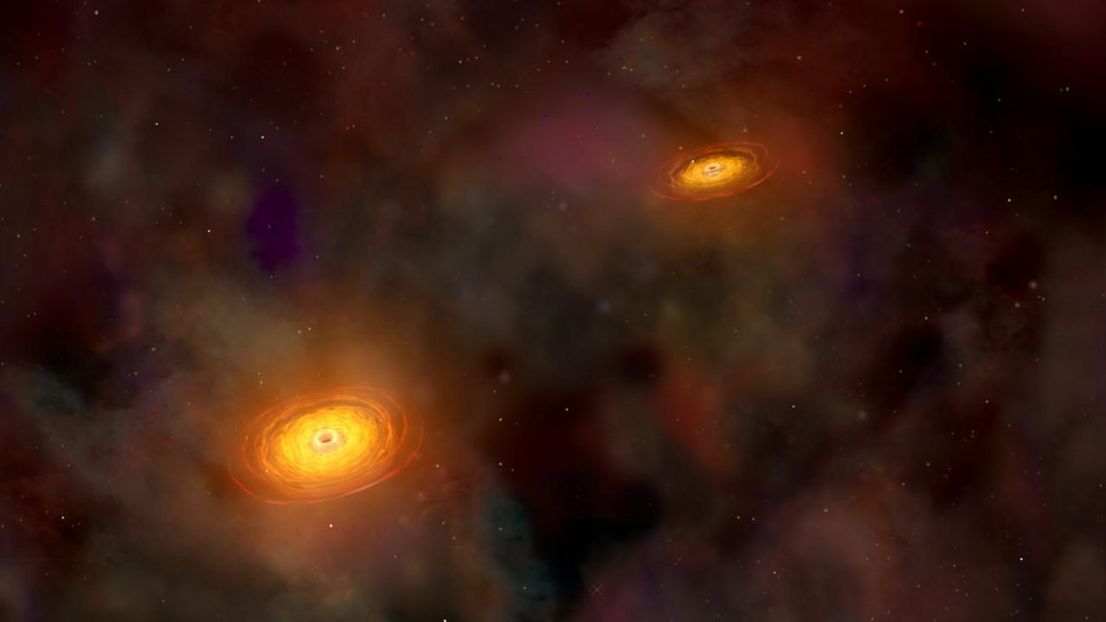 Mustien aukkojen kertymäkiekoissa on otolliset olot raskaiden aineiden synnyllä. Kuva: Nasa