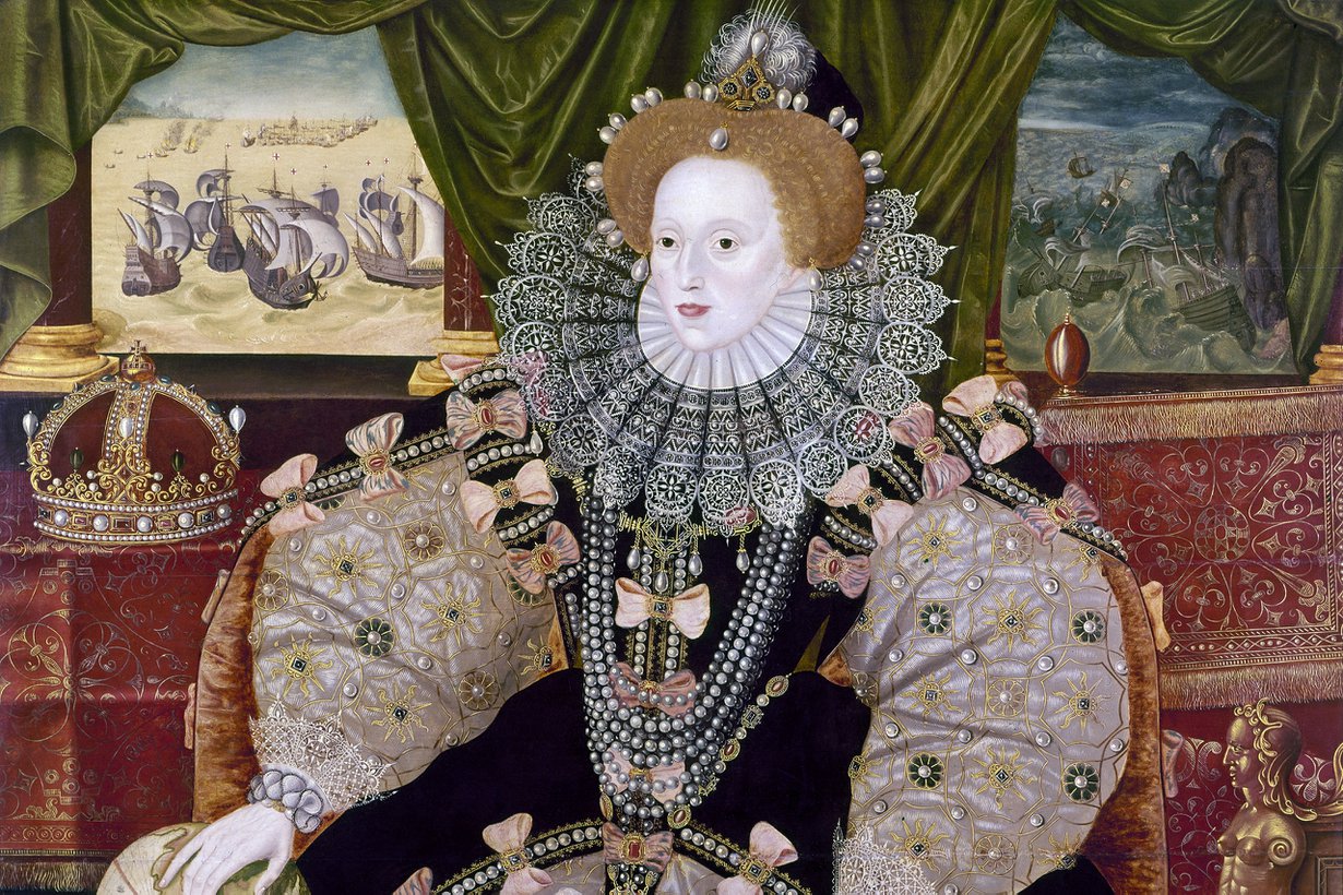 Elisabet I raivasi tietä maailmanvalloitukselle voittamalla meritaistelussa Espanjan mahtavan armadan. Sen kunniaksi tehtiin komea muotokuva 1588. Kuva: Granger/MVPhotos
