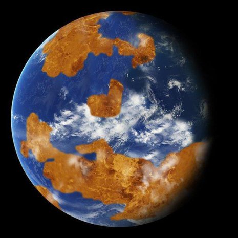Venus saattoi kauan sitten näyttää tältä. Pilvet ehkä suojasivat elämää liialta auringonvalolta varsinkin tropiikissa. Venus oli muinoinkin paljon lähempänä Aurinkoa kuin Maa. Kuva: <span class="photographer">Nasa</span>