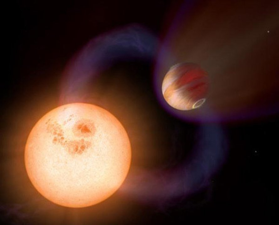 Eksoplaneetta lähellä tähteä. Kuva: <span class="photographer">A Schaller/NASA/ESA/STScI</span>
