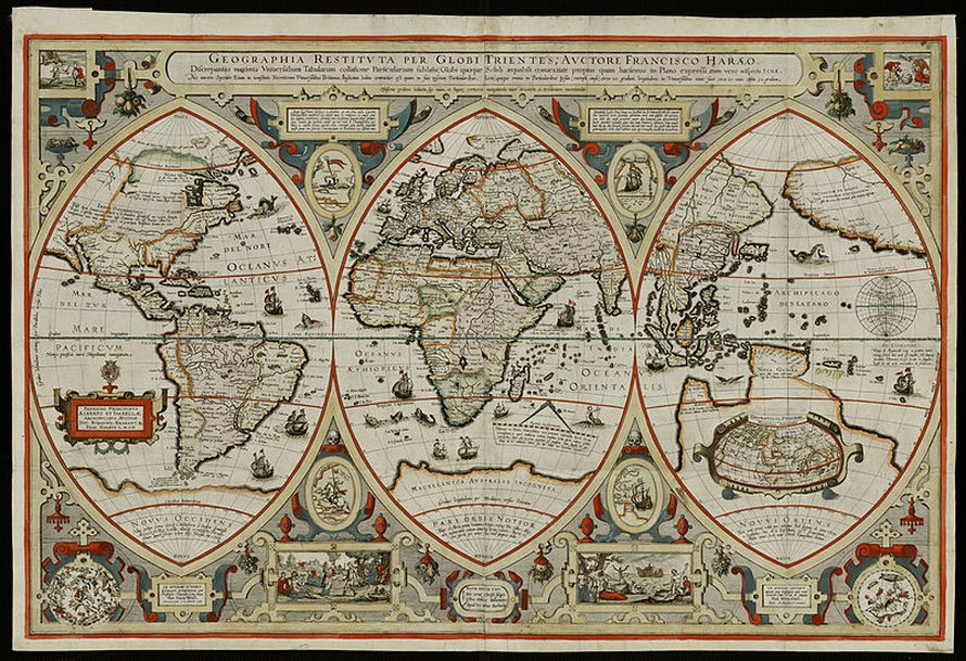 Verhaer Franciscuksen maailmankartta julkaistiin 1618. Antroposeeni oli joidenkin tutkijoiden mukaan edennyt jo vuosia. Kuva: <span class="photographer">Wikimedia Commons</span>