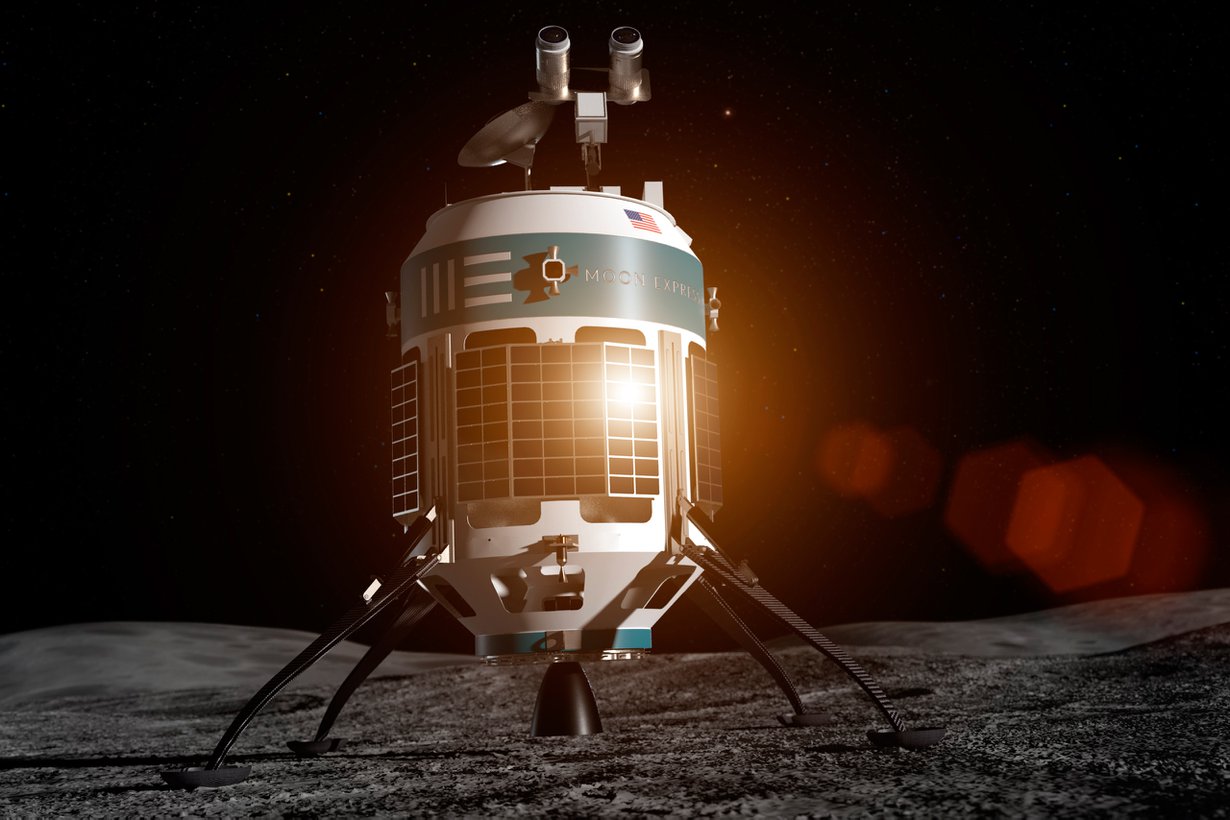 Moon Expressin MX-1E tavoittelee voittoa Lunar X Prize -kilpailussa. Kuva: Moon Express