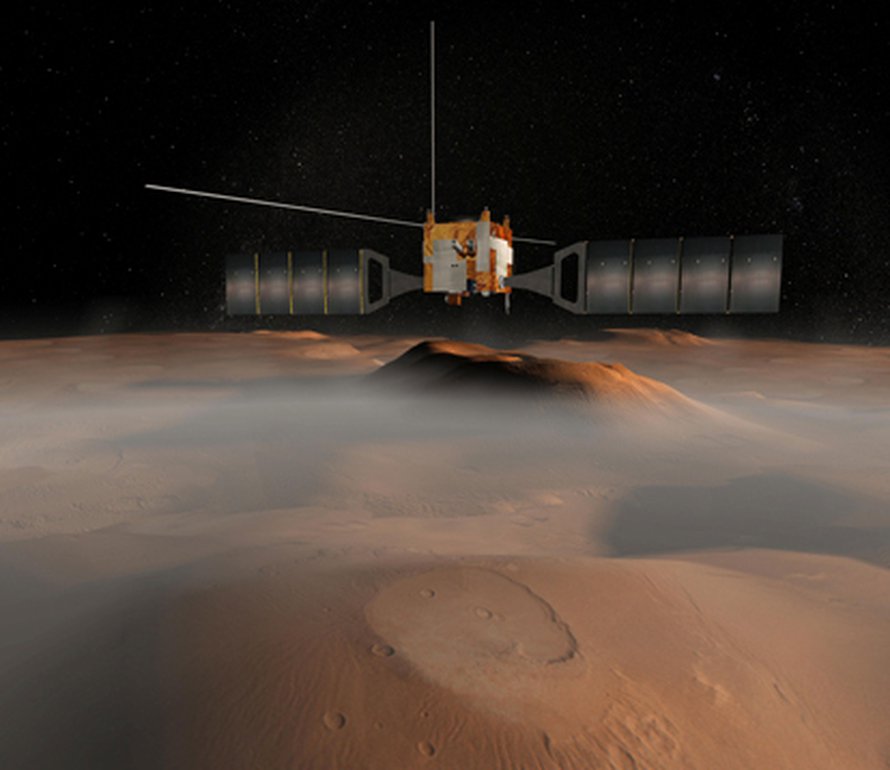 Punaista planeetta kiertävä MARSIS –tutka painaa alle pari kiloa (NASA/JPL/Caltech).