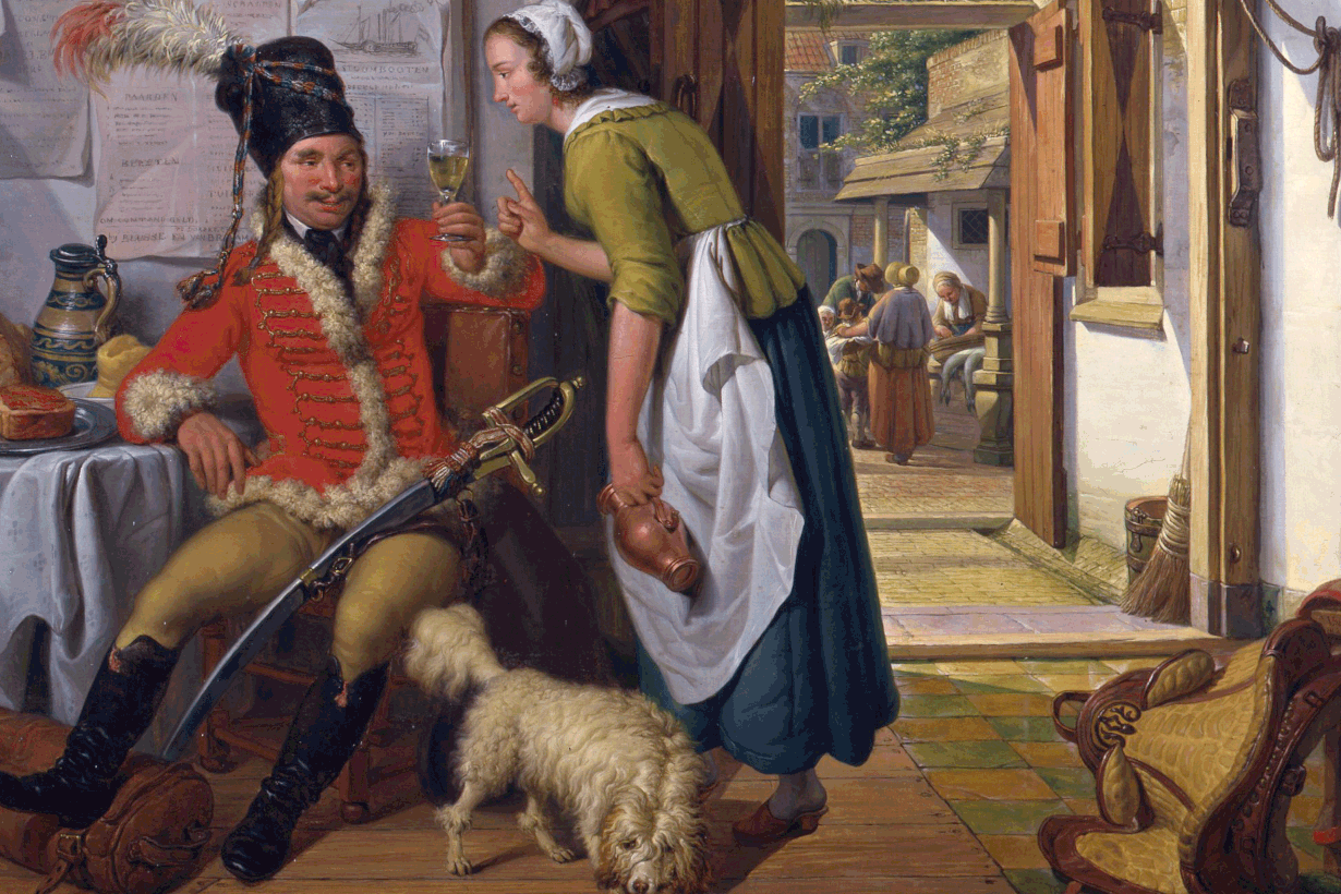 Tarjoilu on pelannut lukemattomien kylttien takana. Maalaus: Abraham van Strij, 1825/Wikimedia Commons