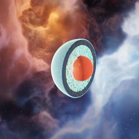 Neutronitähden läpileikkaus voisi näyttää tältä. Kuva: <span class="photographer">Jyrki Hokkanen/Tieteen tietotekniikan keskus CSC</span>