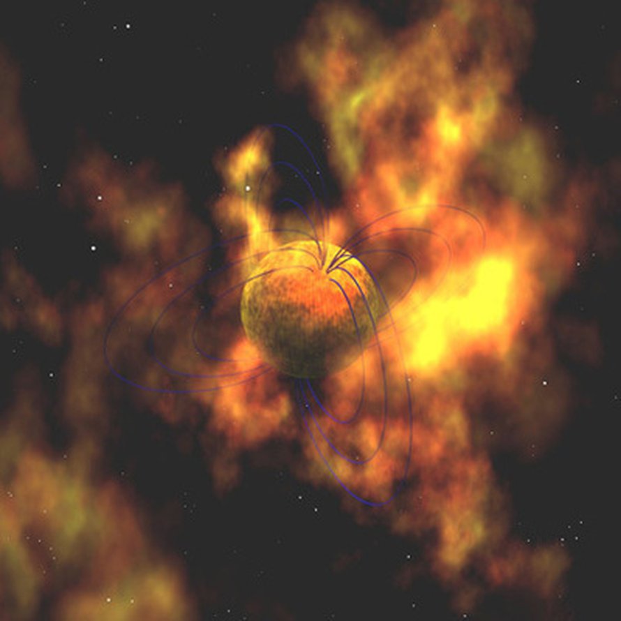 Taiteilijan näkemys magnetarista. Kuva: <span class="photographer">Nasa</span>