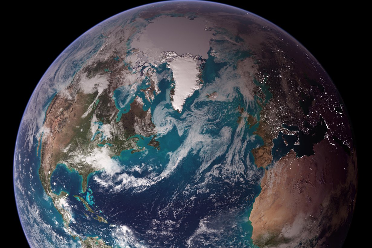 Yläilmakehän voimakkaat tuulet levittäisivät nopeasti nokisen pimennysverhon kauniin kotimme ympärille. Kuva: Nasa