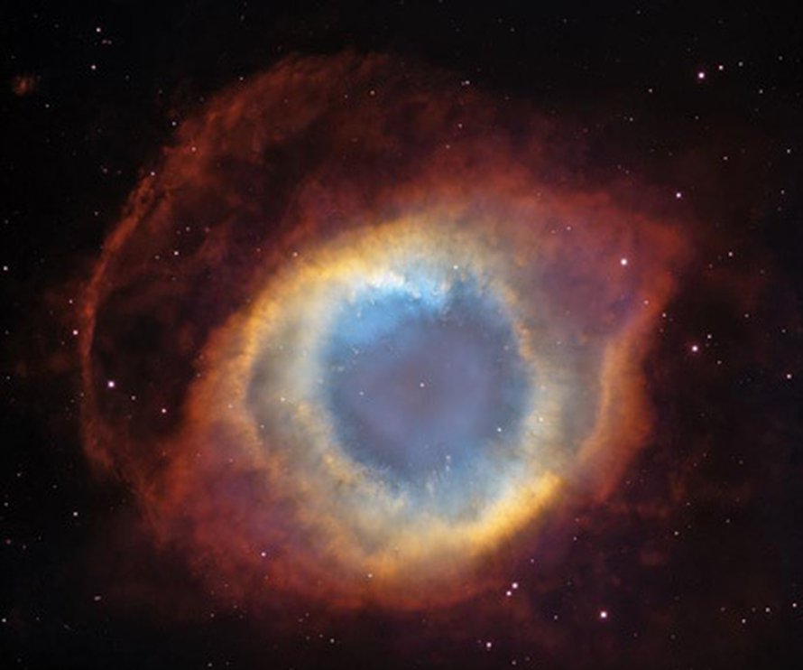 Helix-sumu on planetaarinen sumu, joka kätkee sisäänsä valkoisen kääpiön. Kuva: <span class="photographer">NASA, ESA, C.R. O'Dell (Vanderbilt University), M. Meixner and P. McCullough (STScI)</span>