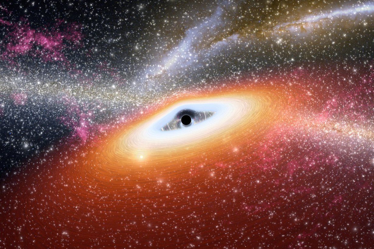 Varhaisille aukoille oli tarjolla runsaasti kasvuainetta, sillä nuoren universumin galakseja täyttivät tiheät kaasupilvet ja suuret, lyhytikäiset tähdet. Kuva: Nasa/JPL