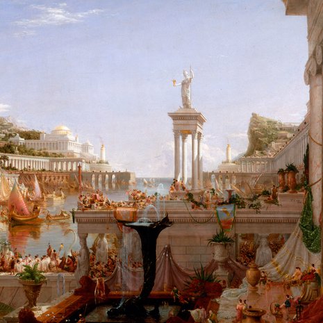 Aikansa supervalta hallitsi koko Välimeren piiriä ja isoa osaa Eurooppaa mittavan ajan: yli 500 vuotta. Maalaus: Thomas Cole, Consummation of Empire, 1836/Wikimedia Commons