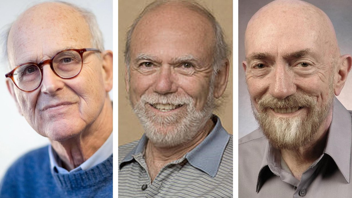 Rainer Weiss, Barry Barish ja Kip Thorne.